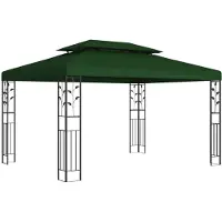vidaXL Pavillon 3,97 x 2,96 x 2,68 m Grün Polyester und Stahl