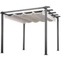 HOME DELUXE Pavillon mit Stoffdach SANTORA – Creme, Stahl/Polyester (300 x 300 x 210 cm) | Robuster Stahlrahmen