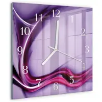 Drukarnia Piga Tulup Glasuhr Wanduhr Küchenuhr Echt-Glas 30x30 cm Modern Dekorativ Geräuschlos Weiße Zeiger - Abstraktion