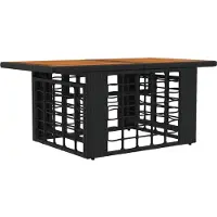 vidaXL Garten Lifting Up Tisch Schwarz und Natur 100 x 55 x 37 cm