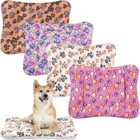 Markenlos Hundematten Set - 4 ultrazarte, waschbare Kissen für kleine Tiere