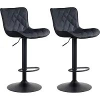 BellaFurn 2-teiliges Barhocker-Set – Hochhocker – Modernes Design, höhenverstellbar & 360° drehbar | Farbe: Schwarz | Material: Kunstleder
