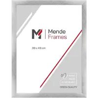 MendeFrames Holzrahmen Massivholz mit Museumsglas 10x30 cm Silber