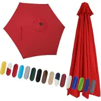 OEM Sonnenschutzschirm mit Ersatzabdeckung - Regenschirmdach - Außenlichtschatten schaffen - Einzel Ventilationsöffnung - 3 Meter - Roter Regenschirm.