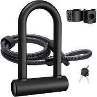 OEM Fahrradschloss Robuust Fahrradschloss mit 16 mm Schlossring und 1,20/1,80 m langem Sicherungskabel, beinhaltet robuste Montagehalterung, geeignet für Fahrräder, Motorräder