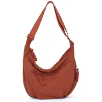 OEM Vintage-Style Kreisformige Schultertasche in orangem Nylon-Canvas - 30x20 cm