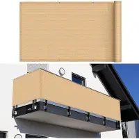 OEM Terrassschutzschirm - Privatsphäre schaffen - Wetterfest HDPE - 90x600cm - Beige
