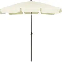 OEM Bequemlich einbaubarer Strandsonnenschirm in gelber Optik mit 180 x 120 cm Ausmaßen.