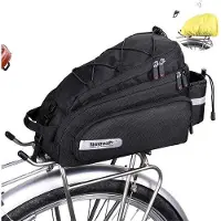 Merkloos Unyqoos️ Fahrradtasche für Gepäckträger 12L - Mit Schultergurt - Regenfest - Flaschenhalter - Gepäcktasche - Fahrradaccessoires
