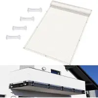 OEM Balkonabdeckung - Außenraumabschirmung - UV-Schutzscheibe - Sonnenblendschutz 98% - 150 x 430 cm - Weiß
