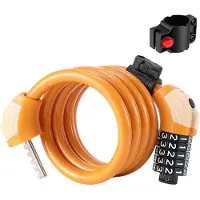 OEM Fahrradschloss mit Seriennummer, 1,2 Meter lange Kabel, feste 5-stellige rücksetzbare Code, Orange