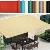 OEM Balkonsonnenschirm quadratisch - Terrassenabdeckung - UV-Schutz - atmungsaktiver Kunststoff - 300 x 450 cm - Cremefarben