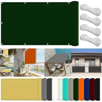 OEM Terrassenschirm - Balkonsonnenschirm - Wasserabweisender Polyester - 2,8 x 4 Meter - Dunkelgrün