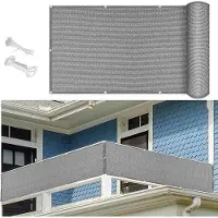 OEM Balkonrollo - Privatschirm - Balkonabdeckung - Schutz vor Blicken - 45x200cm - Grau