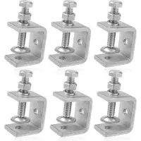 OEM M8-Schraubklemmen - 6 Stücke - Außenneutriklemmen - Lijmklemmen - Verstellbare Klebervorrichtung 0-25 mm - für Holzbearbeitung und thermische Fügen - RVS - Silber - 2,4*3,2*5,5 cm