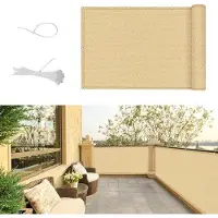 OEM Garten-Schutzscheibe - Privatschutz - Wetterfest HDPE - 90 x 600 cm - Sand