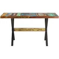 Syfax Esstisch 140x70x76 cm Altholz Massiv