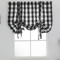 OEM Landliches Kerzenstoffscherm in Schwarz, 80 x 140 cm, verstelbar, geïsoleerd, landliche Stil, Schwarz-Weiß geblockt.