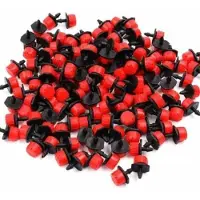 OEM Automatische Sprühdüsen mit 360° Drehbarer Spitze - Kunststoff - Rot/Schwarz - 100 Stück - für Blumenrabatten, Rasenflächen, Gartenanlage