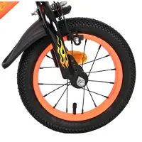 Volare Strike Kinderfahrrad - Jungen - 12 Zoll - Schwarz-Orange - Zwei Handbremsen