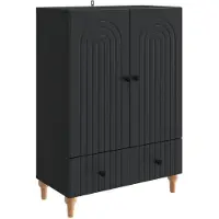 Syfax Sideboard Schwarz 66 x 34,5 x 95 cm Holzwerkstoff