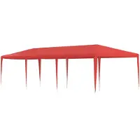 Syfax Partyzelt Rot 900 x 300 x 255 cm PE und Stahl