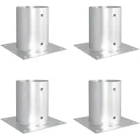 Syfax runder Bodenanker 4 Stk. Silber 18 x 18 x 15 cm Metall