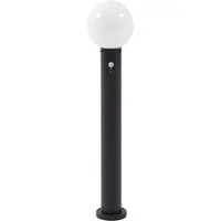 LINDBY Wegeleuchte Dangan, schwarz/weiß, 90 cm, Glas, Sensor