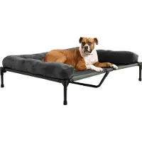 Happyment Luxus Hundebett auf Beinen – Hundesofa XXL – 110 × 80cm – Hundekorb – Sitzbank – Orthopädisches Hundebett – Lounger Liege