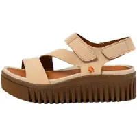 Art für Damen. 1157331GA003_0MU Leder-Sandalen 1573 Brighton beige (40), 3 bis 5 cm, Klettverschluss, Lässig