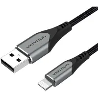 Vention LABHF, 1 m, Lightning, USB A, Männlich, Männlich, Aluminium, Grau