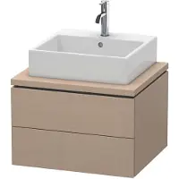 Duravit L-Cube Waschtischunterbau für Konsole, wandhängend, 2 Schubkästen, 620x400x547mm, LC581507575, Farbe: Leinen Dekor