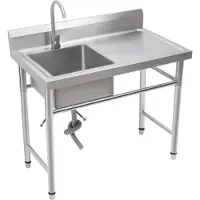 OEM Edelstahlspüle, modernes Design, 360° Wasserhahn, Silber