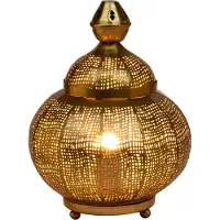 Marrakesch Orient & Mediterran Interior Tischlampe Jamala mit E27-Fassung, für stimmungsvolles Licht, in Gold 32 cm