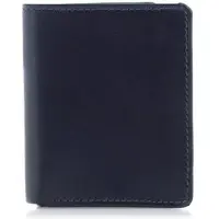 Belveder Kartenetui Leder für Karten und Ausweise, Mini Portemonnaie kompakt schlank elegant Dunkelblau BX82