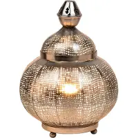 Marrakesch Orient & Mediterran Interior Tischlampe Jamala mit E27-Fassung, für stimmungsvolles Licht, in Silber 32 cm