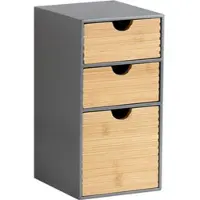 Kesper Organizer "Küchenregal, Aufbewahrungsbox, FSC-zertifiziert", grau, B:14cm H:27cm T:16cm, Bambus, Aufbewahrungsboxen, Organizer, Mini-Kommode mit 3 Schubladen