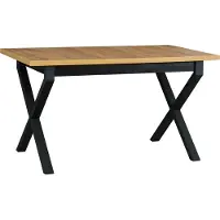 LeafDesign Esstisch Ikon 1 ausziehbar, klappbar, Schwarz, Buchenholz, Metall, Laminat, 140-180x80x77 cm