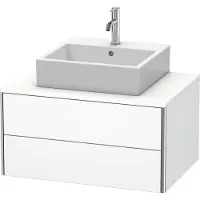 Duravit XSquare Konsolenwaschtischunterbau wandhängend, 2 Schubkästen, 800x400x548mm, XS491008484, Farbe: Weiß Supermatt Dekor