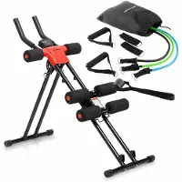 InnovaGoods Set Bauchmuskeltrainer klappbar und Widerstandsbänder mit Zubehör und Übungsanleitung