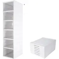 OEM Schuhaufbewahrungsbox, stapelbares Design, staubdicht und feuchtigkeitsbeständig, WEISS