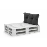 VBChome Palettenkissen für Europaletten Möbel Palettenauflage Garten Balkon 12 Farben mit Schaumstoffflocken Füllung Graphit Rückenkissen 70 x 40 cm