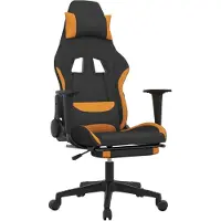 Syfax Gaming-Stuhl mit Fußstütze Schwarz und Orange Stoff