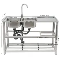 OEM Küchenspüle, Doppelbecken, modernes Design, Silber