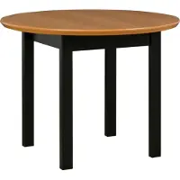 LeafDesign Runder ausziehbarer Esstisch Poli 1 aus Eichenfurnier Schwarz Ø 100-130 cm H 75 cm