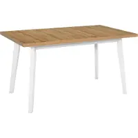 LeafDesign Ausziehbarer und klappbarer Esstisch Oslo 5 aus Buchenholz und Laminat, 140-180 x 80 x 75 cm