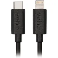 Veho VCL-004-MFI-C-20CM, 0,2 m, Lightning, USB C, Männlich, Männlich, Schwarz