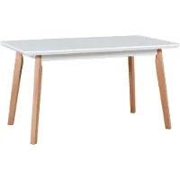 LeafDesign Esstisch Oslo 7 ausziehbar klappbar Weiß/Natur Buche 140-180x80x75 cm