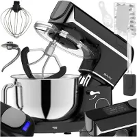 Ruhhy Küchenmaschine 5,5 l, 2000 W, mit Heizfunktion und Waage, schwarz