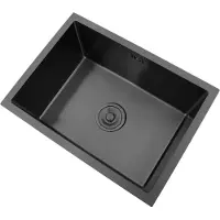 OEM Küchenspüle, 304 Edelstahl, Einbauinstallation, schwarz